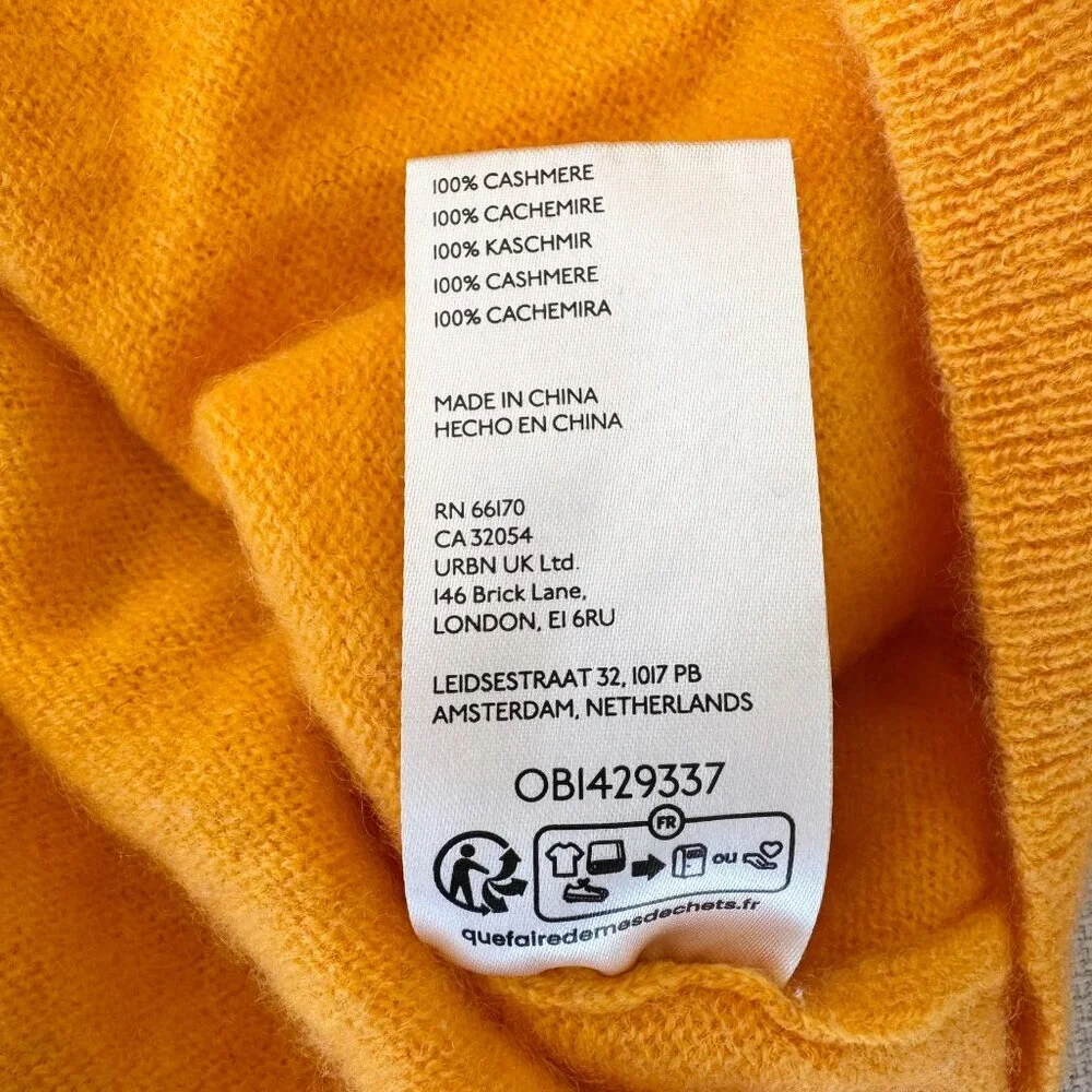 Free People Pearl Cashmere Sweater Cardigan Orange Large - Picture 5 of 7